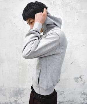 로우 워시드 집업 후디_그레이