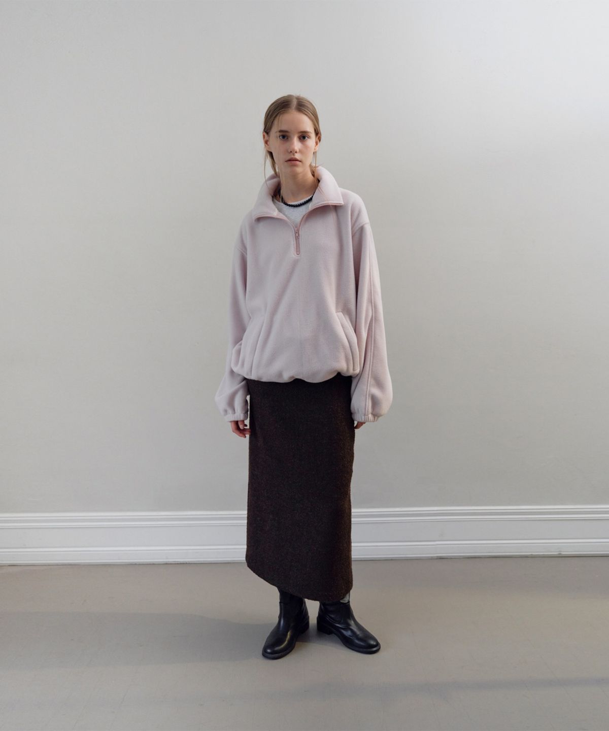 더 릴(THE LILLE) Frost Wool Long Skirt_Brown