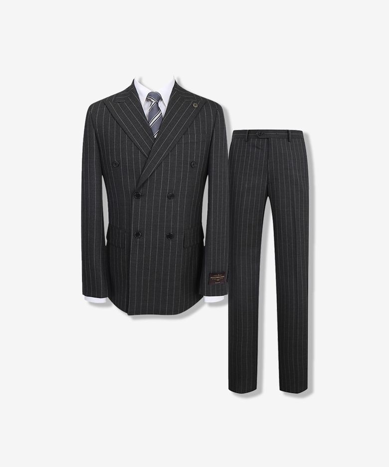 [GRANDCRU]CANONICO LUX STRIPE 더블 브레스티드 정장 세트 (FIJAA2171_FIPAA2071)