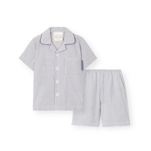 아동 H142 블루프레임 반소매 파자마 세트