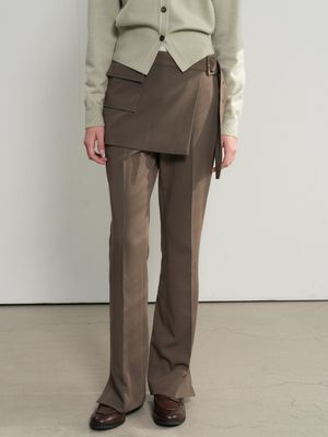 스커트 레이어드 부츠컷 슬랙스 [TAUPE] / GF1LPT502