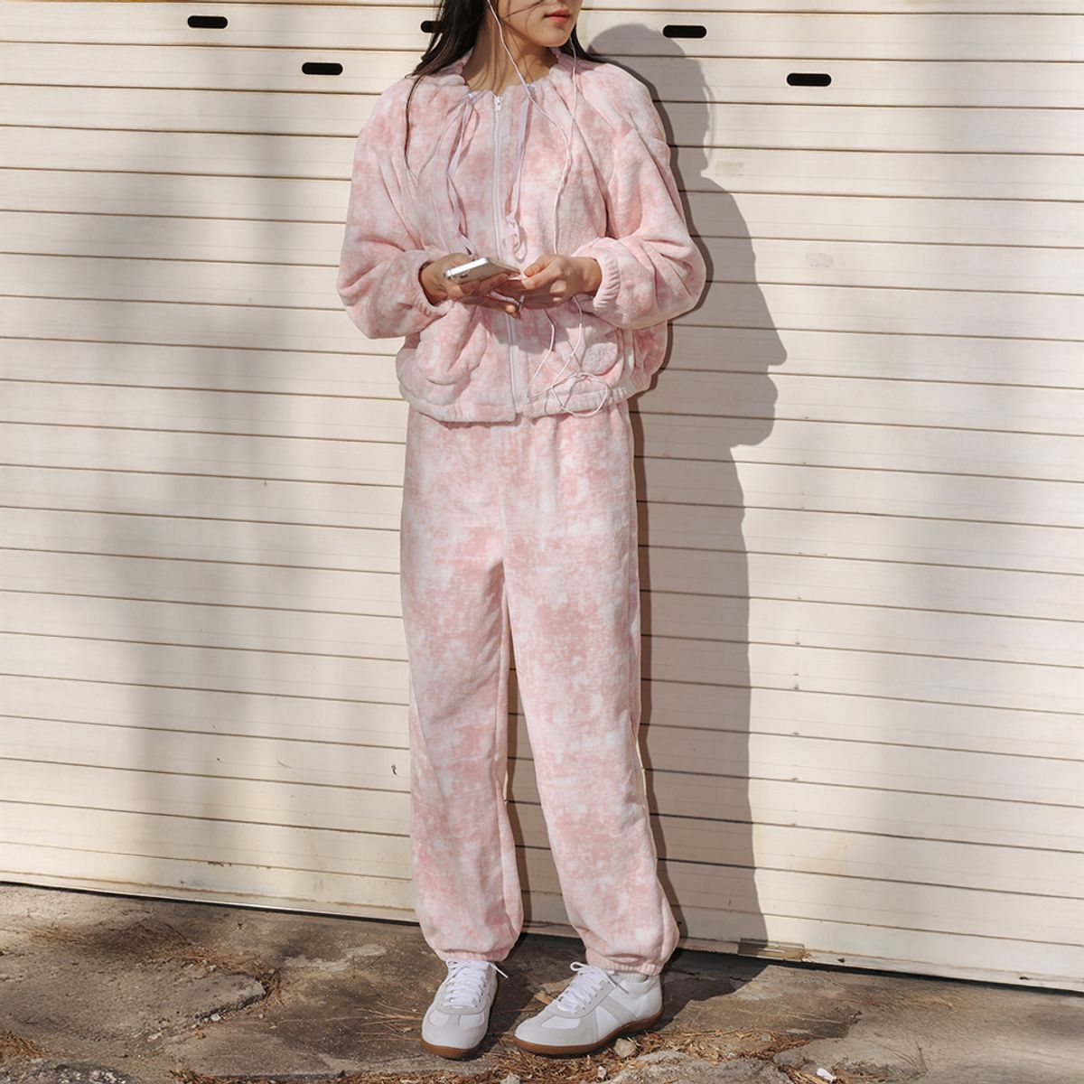 멜라니조이(MELANIE JOY) MJ_Cozy fleece lounge pajama two-piece set_PINK