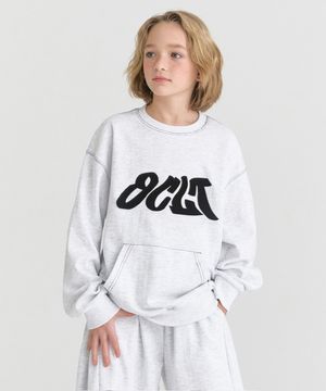 F20 특양면 크랙 웨이브 맨투맨 (라이트그레이)