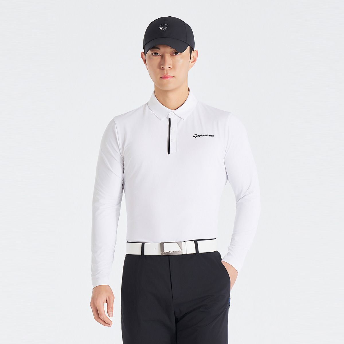 테일러메이드 어패럴(TAYLORMADE APPAREL) 26SS 남성 단작 포인트 카라 긴팔 티셔츠 TT6-17HG41-100
