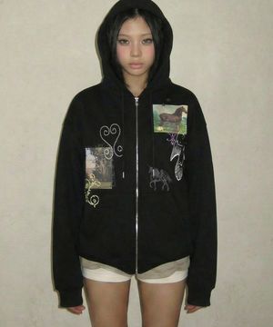 [UNISEX]HOREY 후드집업_BLACK