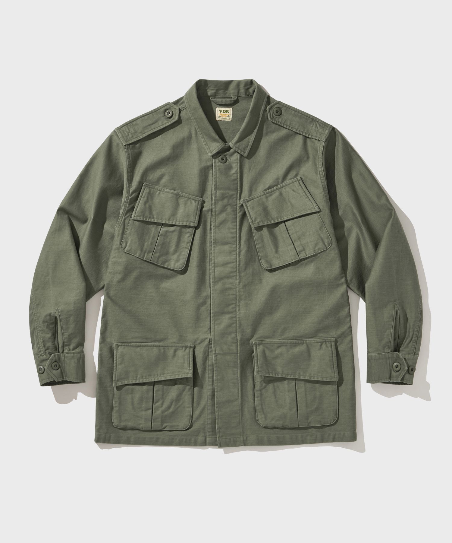 MUSINSA | VDR BACK SATEEN COTTON JUNGLE FATIGUE JACKET [Swamp Green]