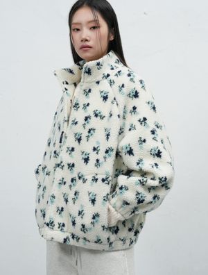 플라워 패턴 플리스 점퍼 [IVORY] / WBE4L07523