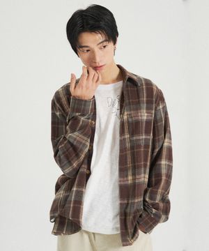 올데이 코지 체크 셔츠 [브라운]