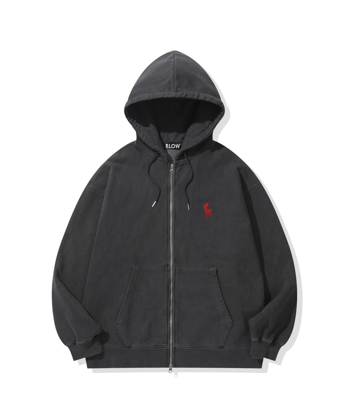 블로우(BLOW) FLOWING LOGO ZIP UP HOODIE_[PIGMENT]