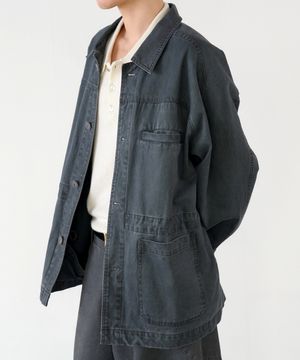 faded chore jacket (charcoal)