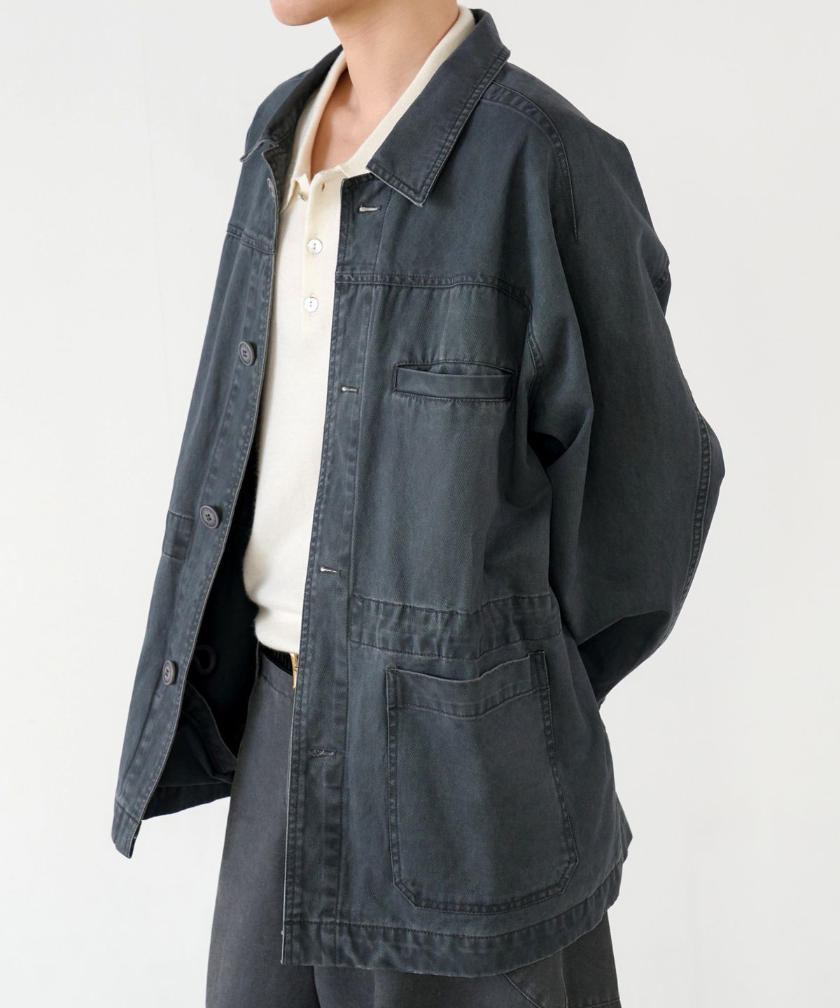 노운(NOUN) faded chore jacket (charcoal)