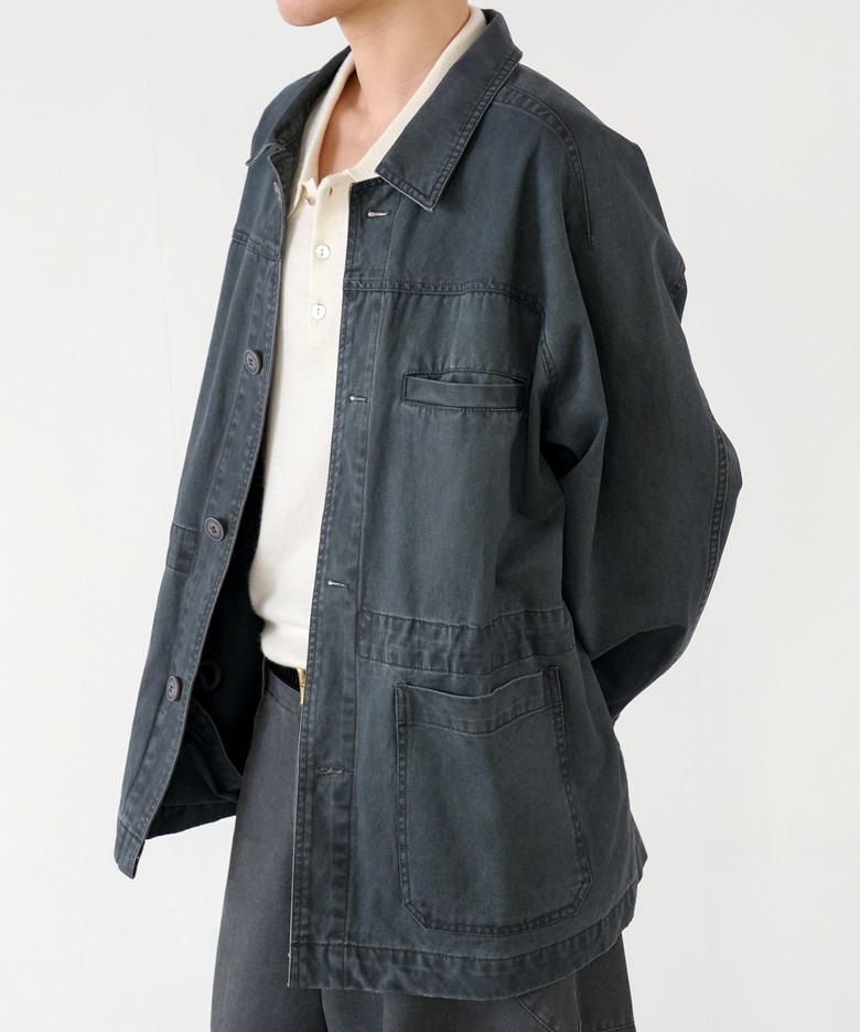 faded chore jacket (charcoal)