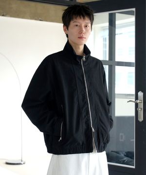 stand collar jacket (black)