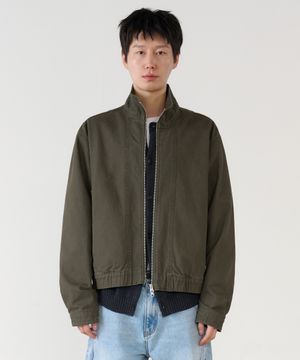 stand collar jacket (khaki)