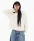 (W) 데미지드 벨벳 크롭 니트-아이보리