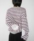ELBOW PATCH STRIPE SWEATSHIRT PINK