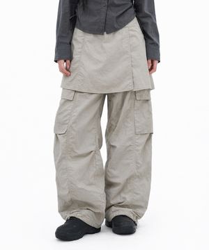 (W) 레이어드 스커트 팬츠-라이트그레이