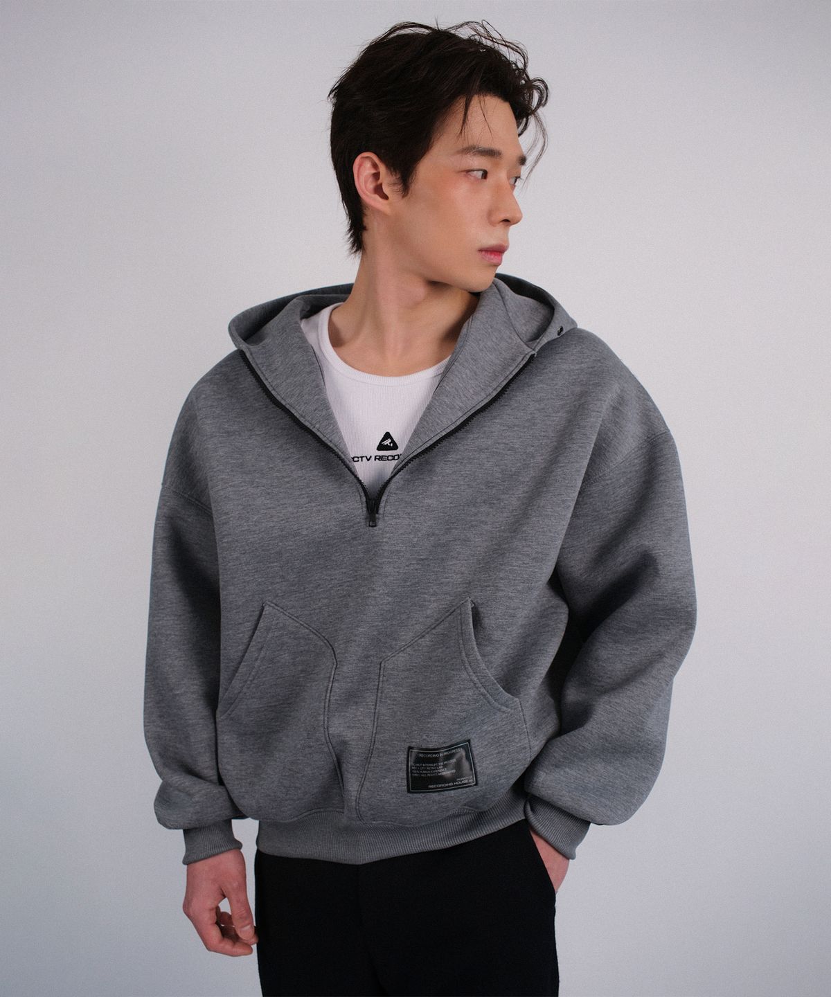 레코딩하우스(RECORDINGHOUSE) REC NEO HOODIE [GREY]