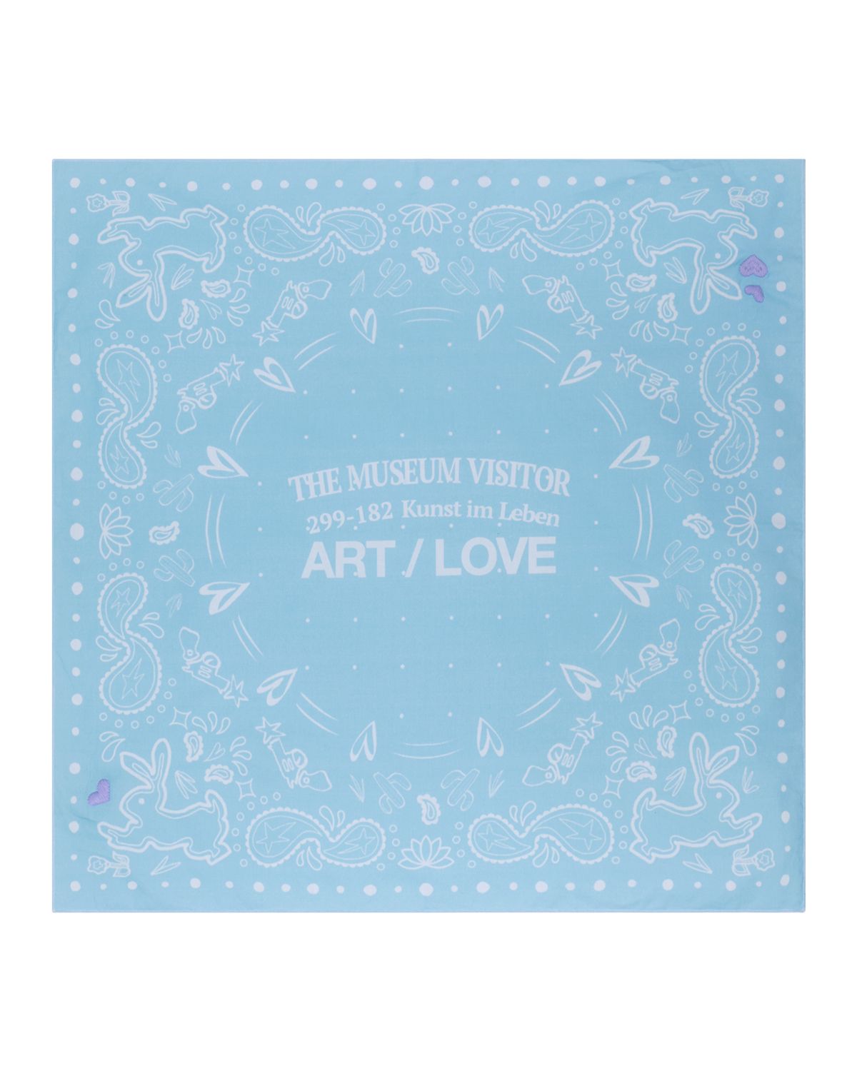 더뮤지엄비지터(THEMUSEUMVISITOR) ART LOVE PAISLEY SCARF (SKY BLUE)