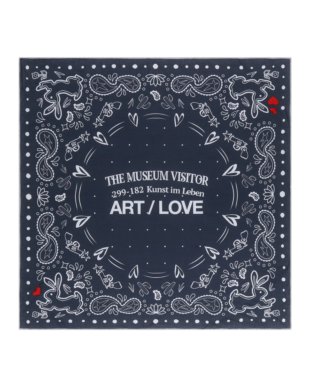 더뮤지엄비지터(THEMUSEUMVISITOR) ART LOVE PAISLEY SCARF (CHARCOAL)