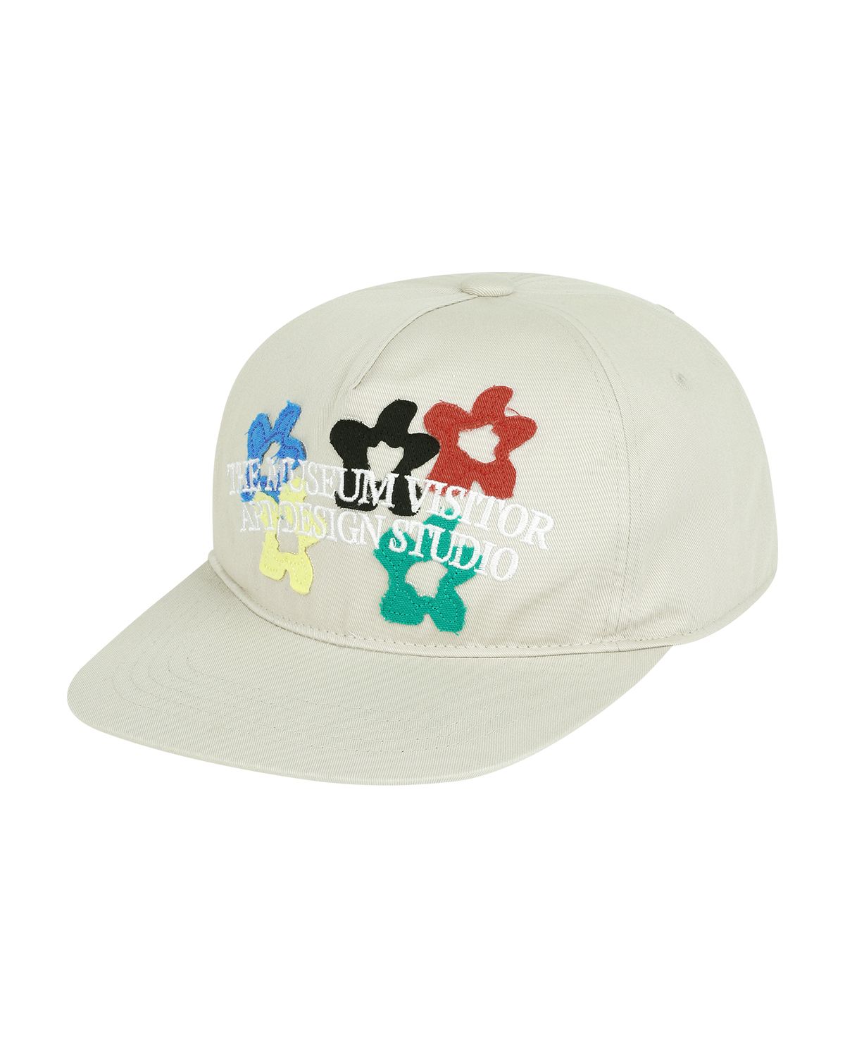 더뮤지엄비지터(THEMUSEUMVISITOR) FIVE FLOWER ARCH LOGO BALL CAP (LIGHT BEIGE)
