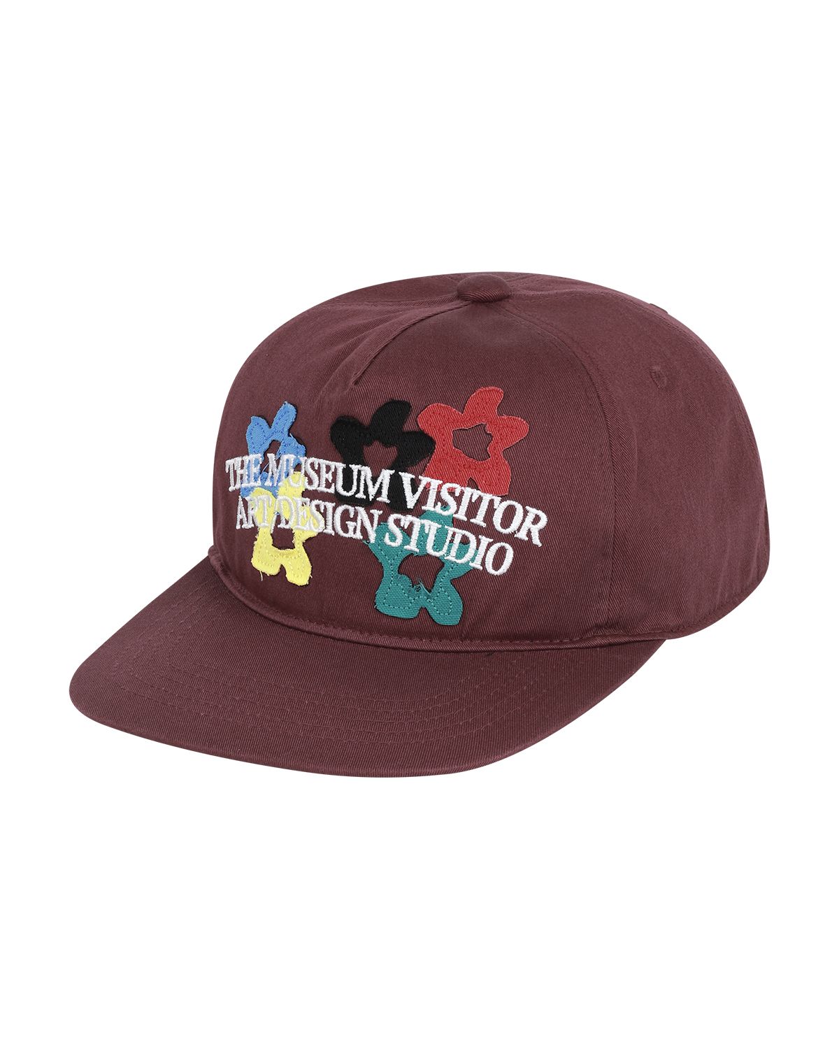더뮤지엄비지터(THEMUSEUMVISITOR) FIVE FLOWER ARCH LOGO BALL CAP (WINE)