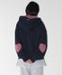 CHECK PATCH HOODIE ZIP UP NAVY