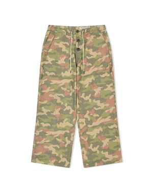 WASHED BUTTON FLY WORK PANTS (CAMO)