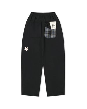 PATCH ARTWORK SWEAT PANTS (BLACK)