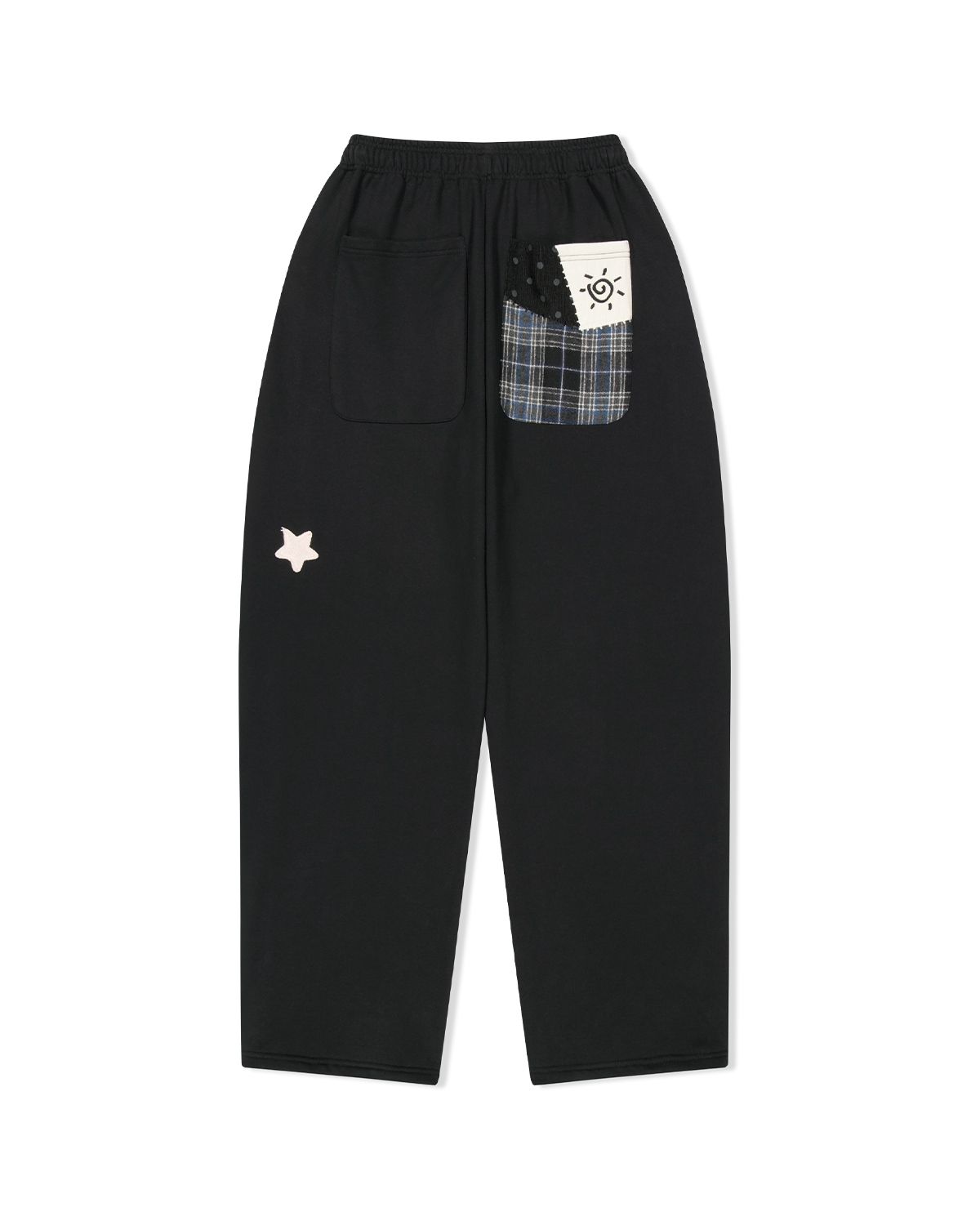 더뮤지엄비지터(THEMUSEUMVISITOR) PATCH ARTWORK SWEAT PANTS (BLACK)