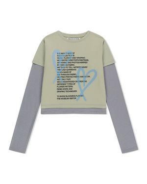HEART SPRAY PRINTED LAYERED LONG SLEEVE (YELLOW)