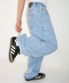 SEAM DETAIL BANDING DENIM PANTS LIGHT BLUE