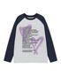 HEART SPRAY PRINTED RAGLAN LONG SLEEVE (NAVY)