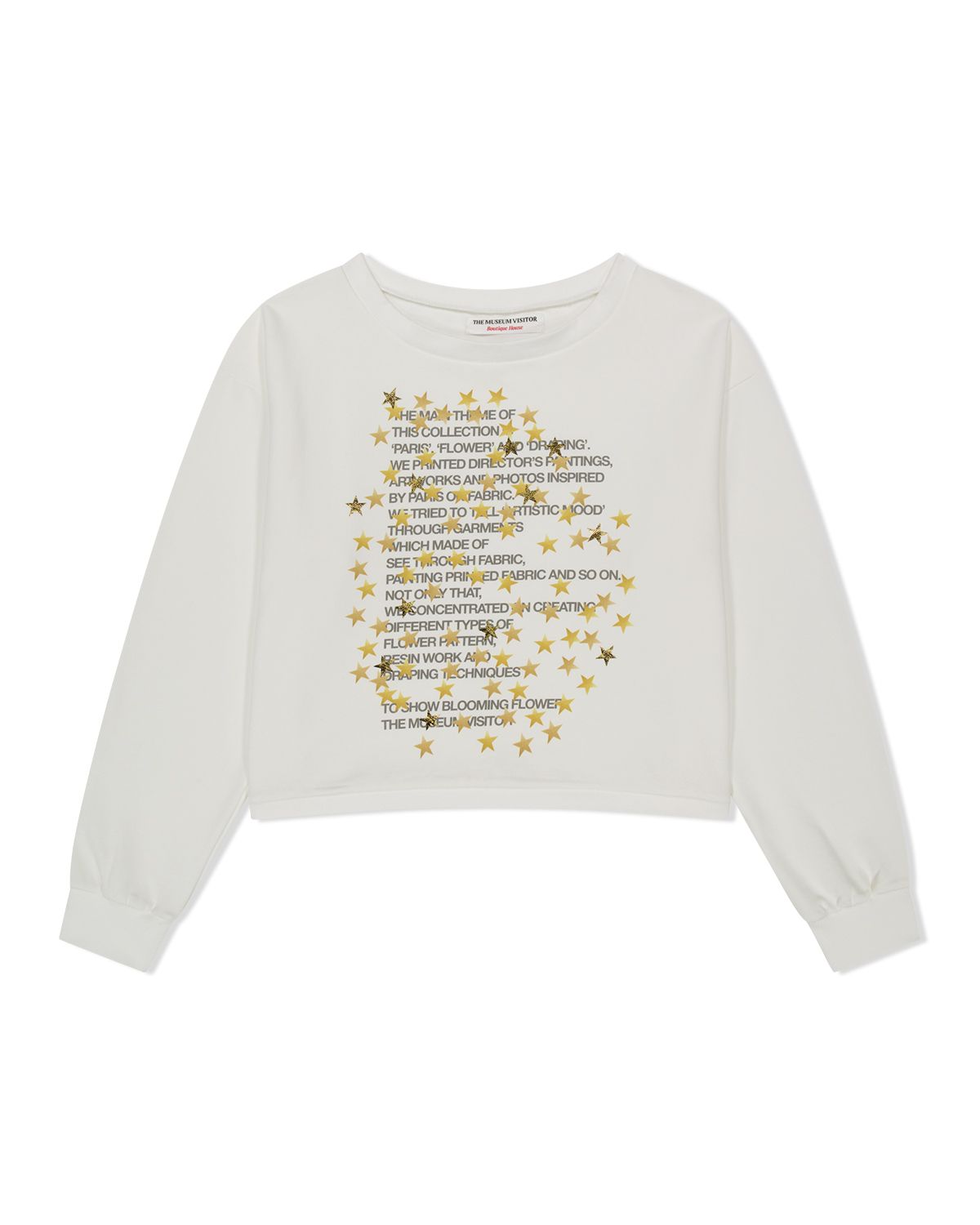 더뮤지엄비지터(THEMUSEUMVISITOR) STAR OFF-SHOULDER SWEATSHIRT (WHITE)