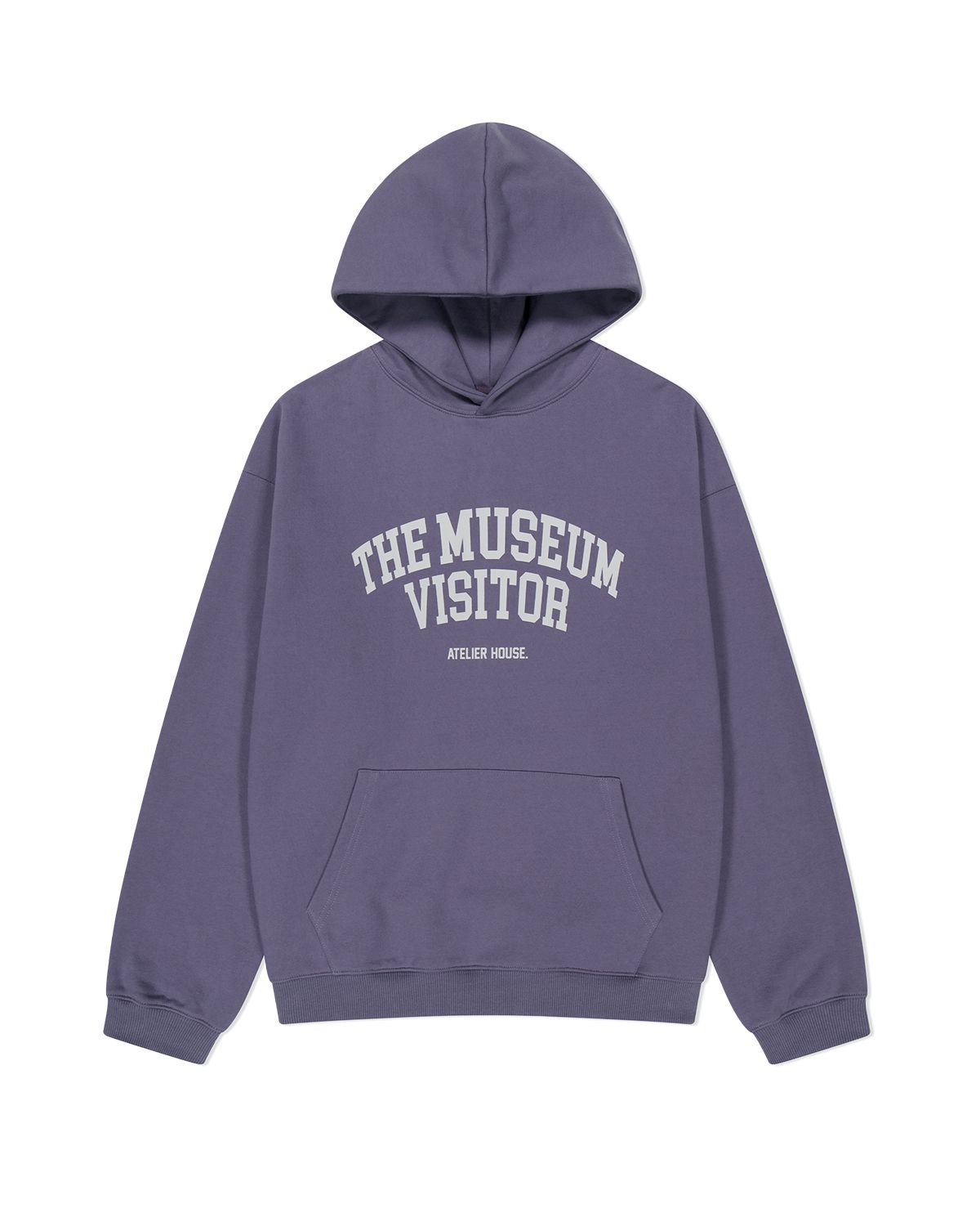 더뮤지엄비지터(THEMUSEUMVISITOR) MUSEUM ARCH LOGO SWEAT HOODIE (PURPLE)