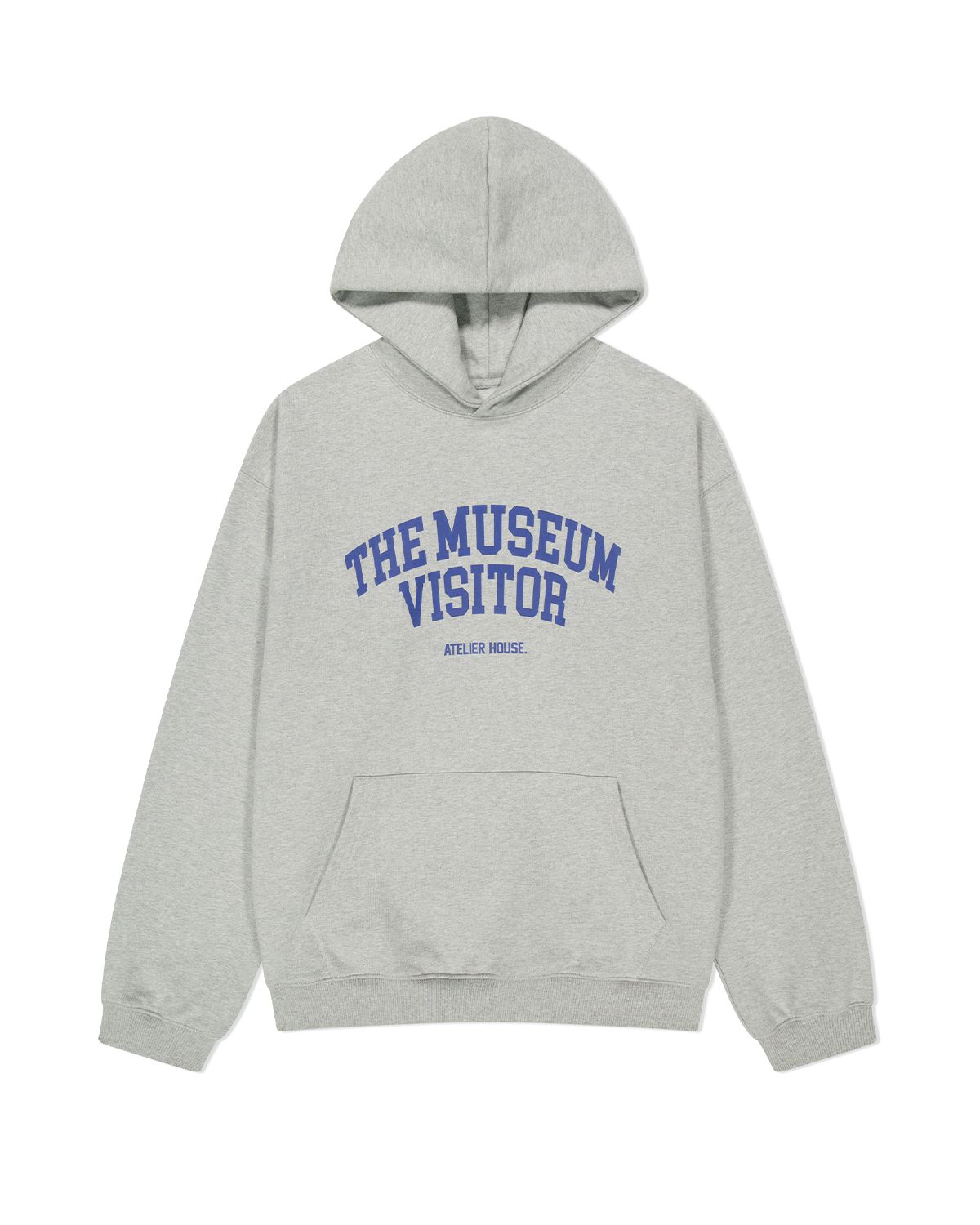더뮤지엄비지터(THEMUSEUMVISITOR) MUSEUM ARCH LOGO SWEAT HOODIE (MELANGE GREY)
