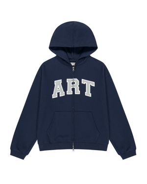 ART APPLIQUE HOODIE ZIP UP (NAVY)