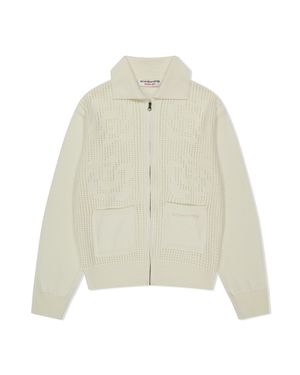OPENWORK KNIT FULL ZIP UP (IVORY)