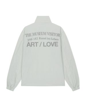 NYLON CURVED ZIPPER WINDBREAKER (SILVER GREY)