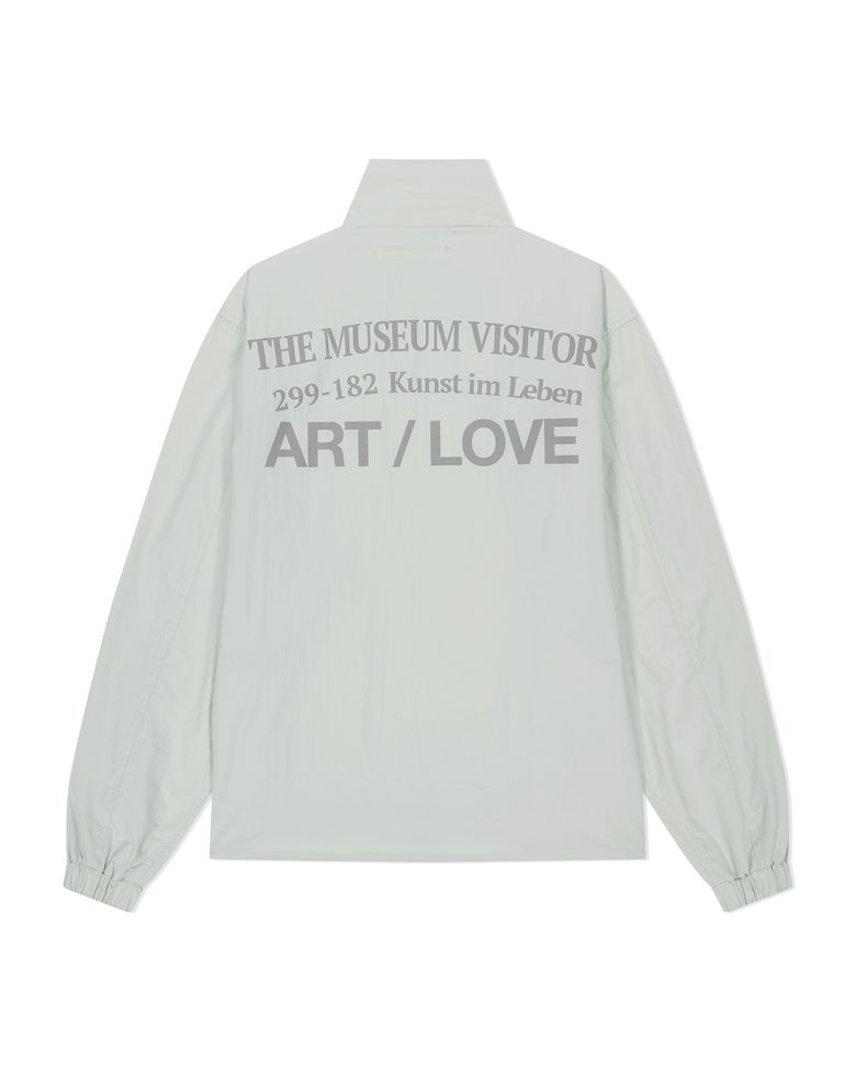 NYLON CURVED ZIPPER WINDBREAKER (SILVER GREY)