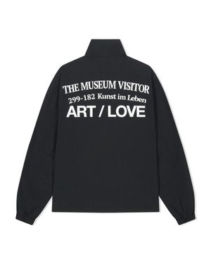 NYLON CURVED ZIPPER WINDBREAKER (BLACK)