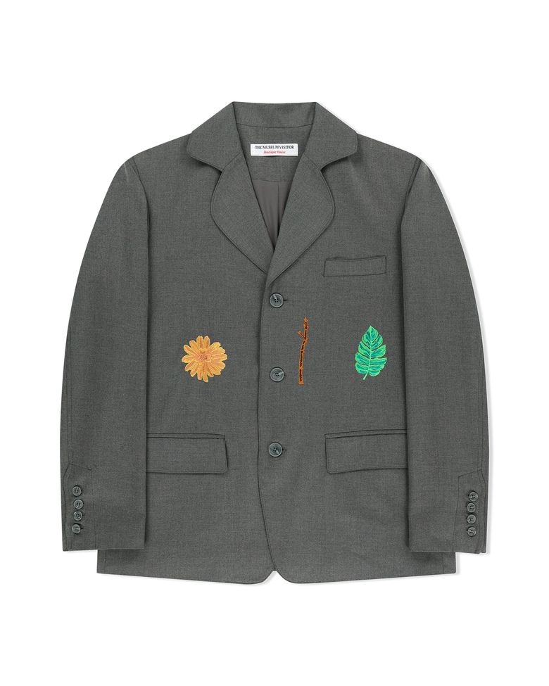 ARCHIVE SYMBOL EMBROIDERED BLAZER (DARK GREY)