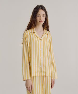 여성 H013 멜린옐로 긴소매 파자마 세트