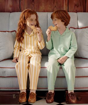 아동 H013 멜린옐로 긴소매 파자마 세트