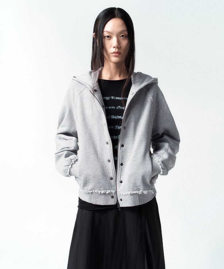 심 후드 집업 MELANGE GREY