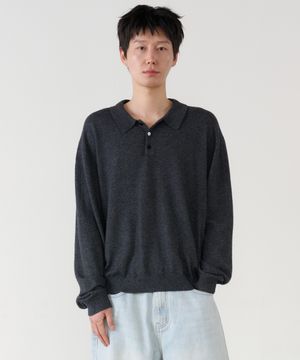 essential collar knit (charcoal)