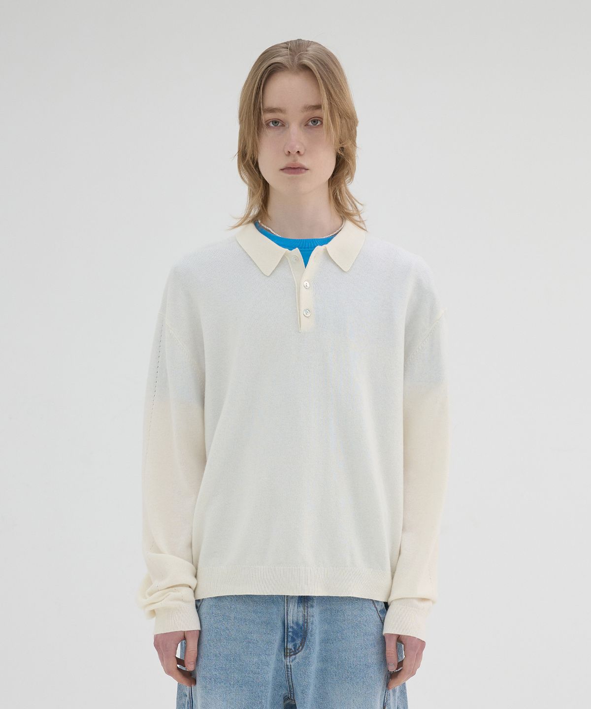 노운(NOUN) essential collar knit (ivory)