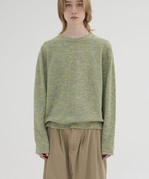hairy melange knit (forest green)