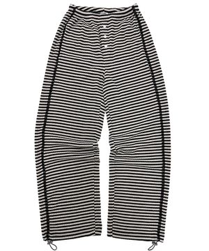 루지 스트라이프 니트 레이스 트랙 와이드 바지_베이지