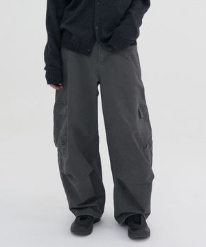 washed cargo pants (charcoal)